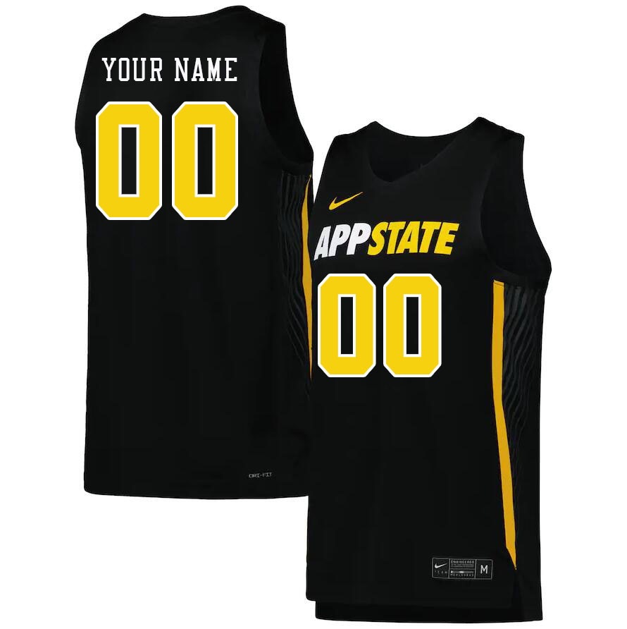 Custom Appalachian State Mountaineers Name And Number College Basketball Jerseys Stitched-Black - Click Image to Close